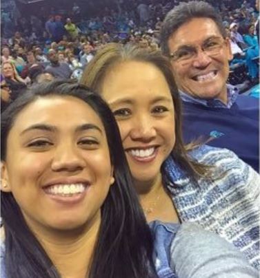 Courtney Rivera with her parents Ron Rivera and Stephanie Rivera